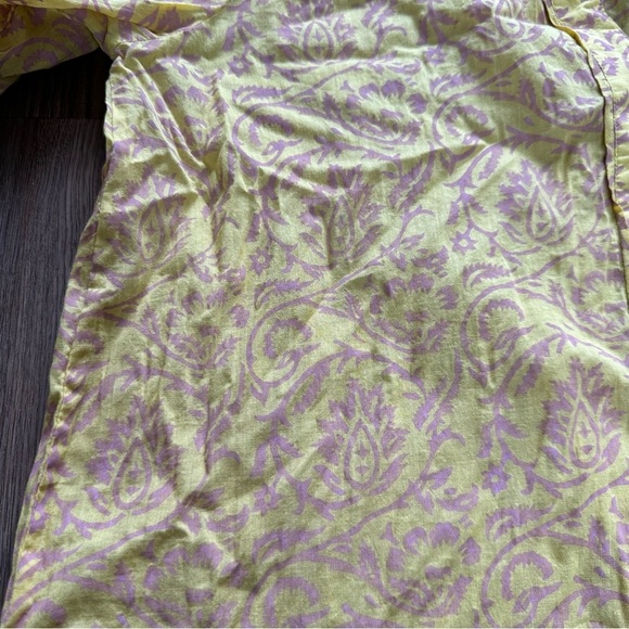 Cleobella Scarlett Tassel Tie Blouse Peasant Women Large Yellow Pink Long Sleeve - Picture 11 of 12